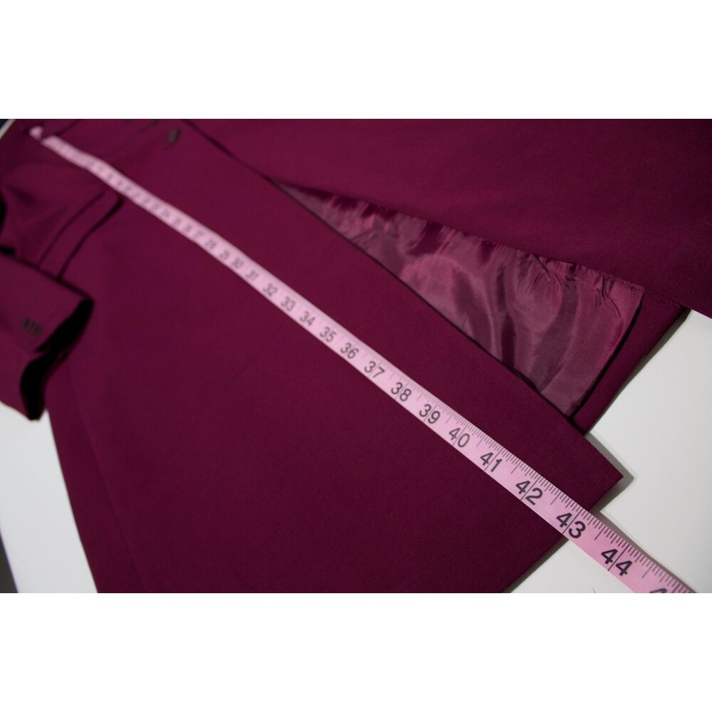 NWT John Meyer of Norwich Long Duster Light Coat Red Wine Stretch Women Size 14 - Picture 14 of 16